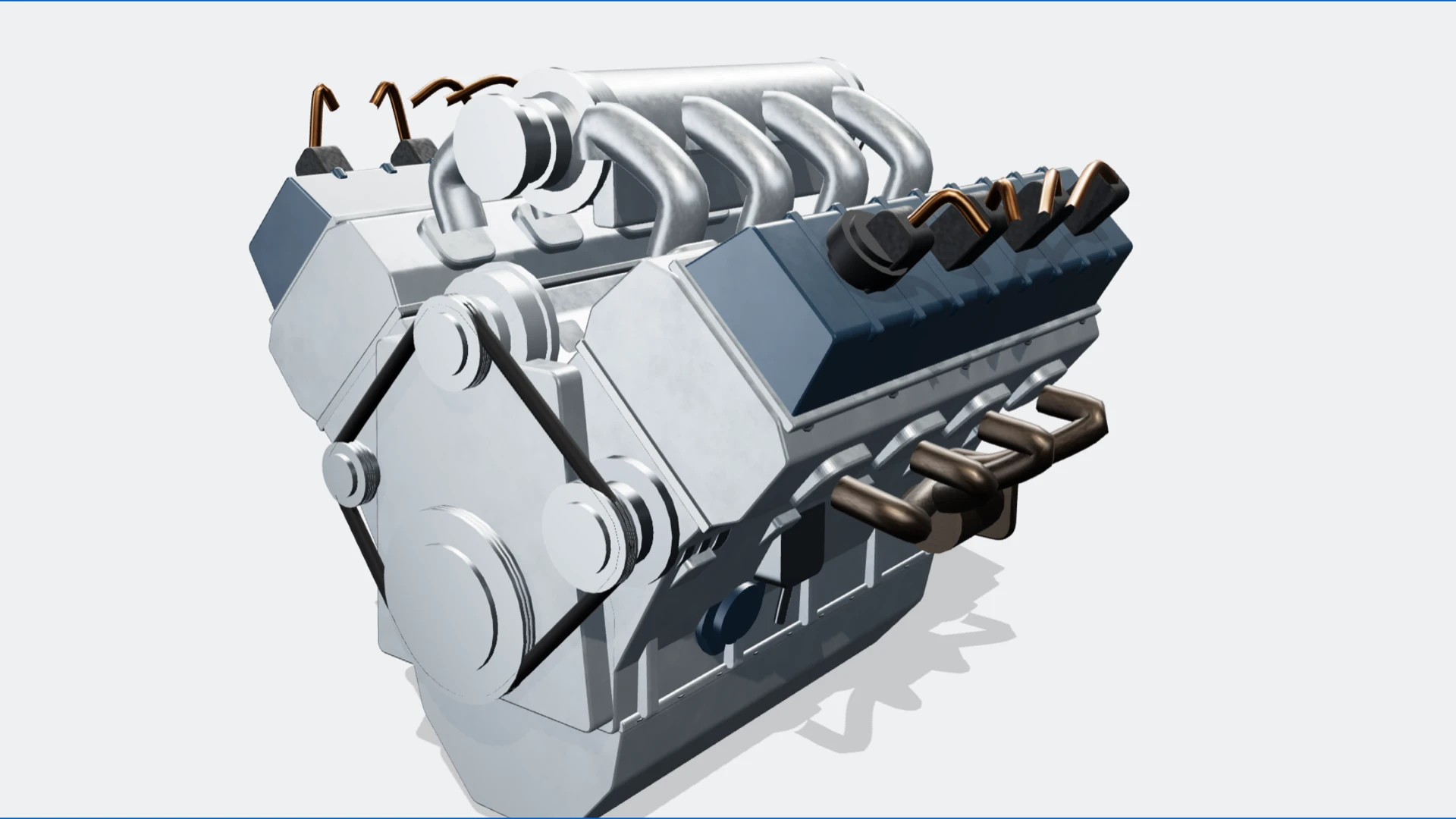 Mô hình động cơ V8 nhìn phối cảnh